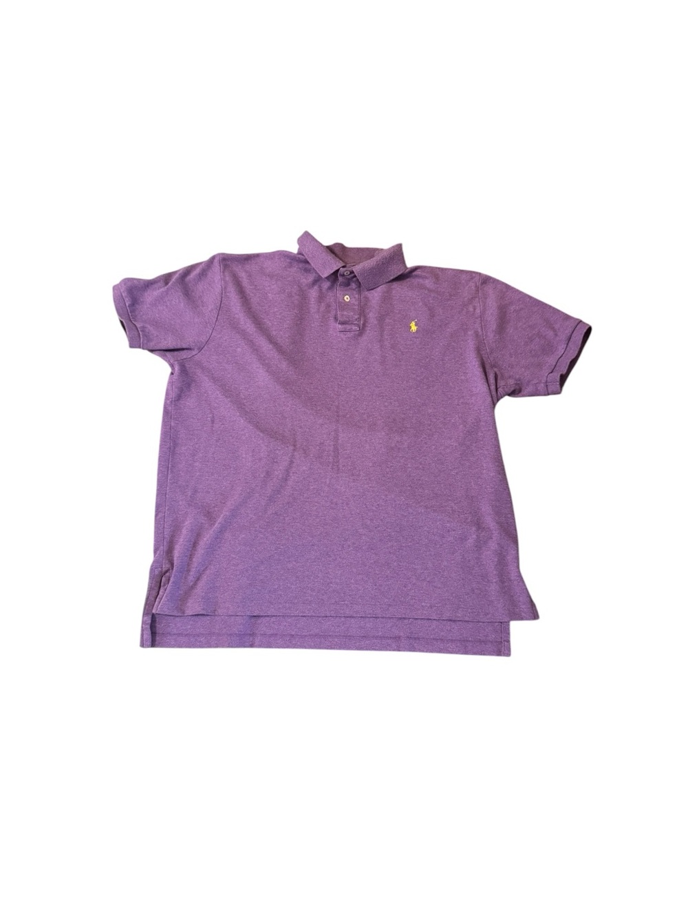 Vintage Y2K Polo Ralph Lauren Purple Fit 100% Cotton Polo Shirt XL Yellow Pony